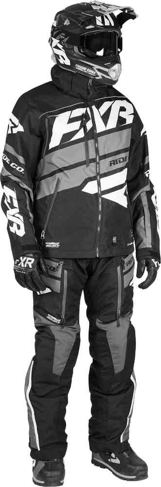 Costum Snow FXR Boost Dri-Link 2pc Lite Two Piece Snow Suit Black/Gray
